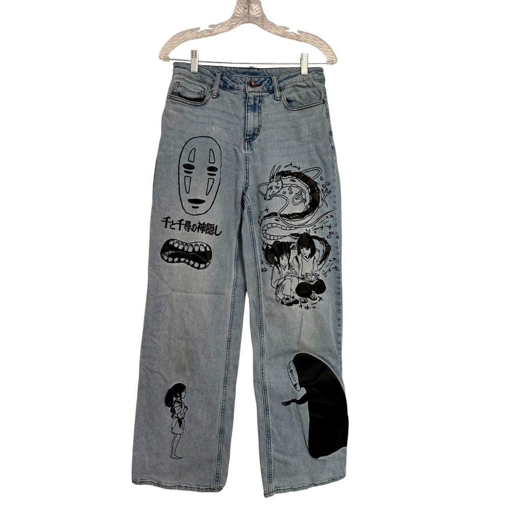 Her Universe Studio Ghibli Spirited Away Wide Leg Jeans No Face Haku Anime SZ 5
